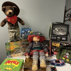 Board Games + Trivia + Adult Games + 2 Dolls + Mickey Bag And Collecter Bag Etc