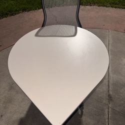 Tear drop table and knoll chair