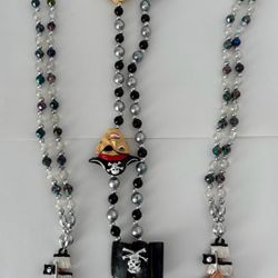 Mardi Gras Party Necklaces; Pirate & Four Leaf Clover