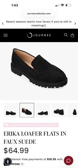 ERIKA LOAFER FLATS IN FAUX SUEDE