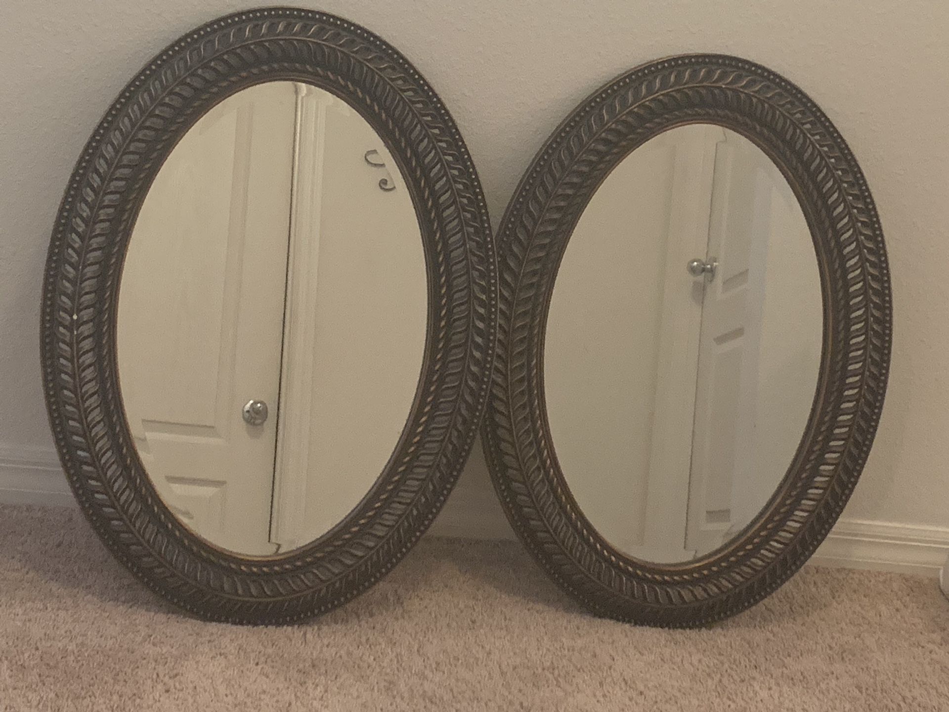 Oval Bronzed Mirrors