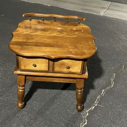 vintage solid wood 1 drawer side table