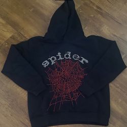 Sp5der OG Rhinestone Hoodie Black 