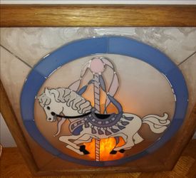 $80 OBO Carousel Horse Stained Glass