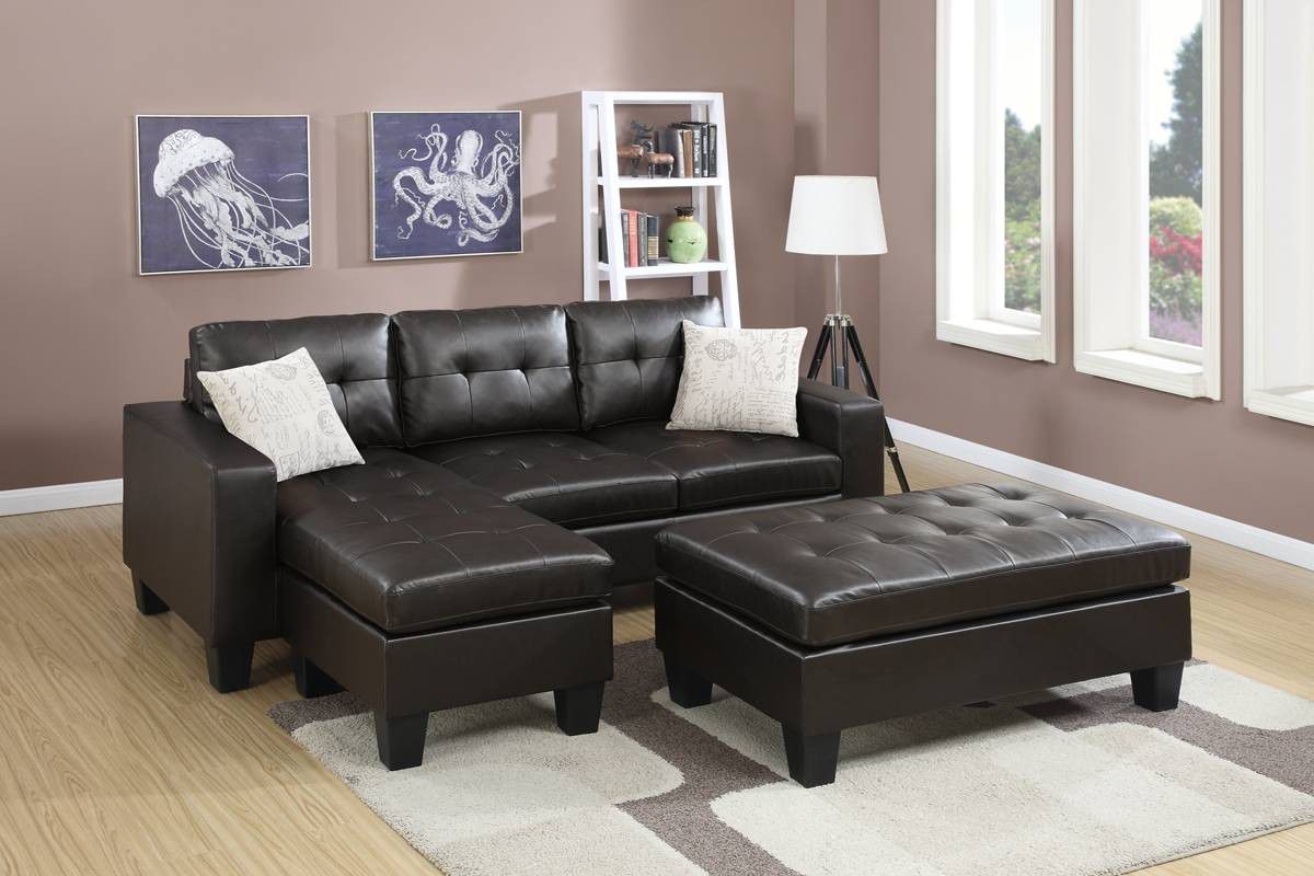 Espresso Leather Sectional Sofa