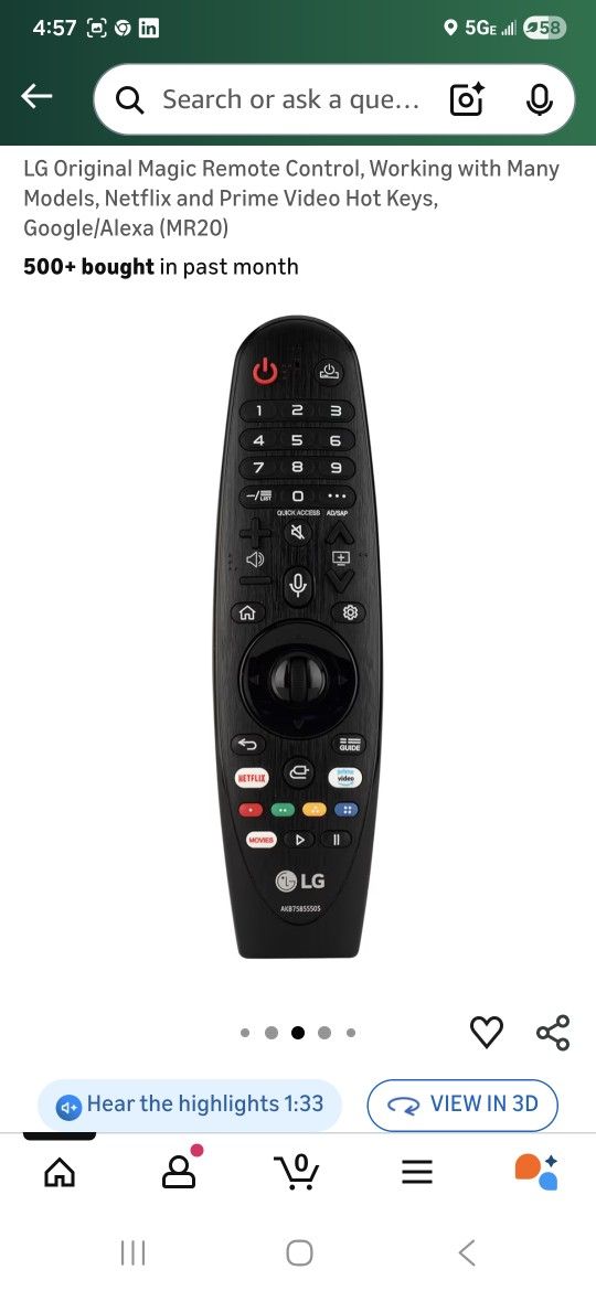 USED Magic Remote for LG TV