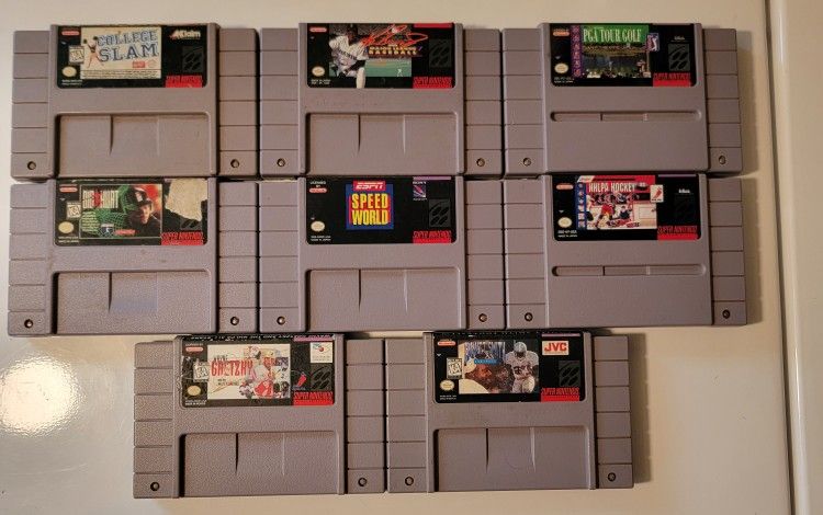 8 Original Vintage Super Nintendo Games