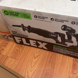 Flex 24V Brushless 4 Tool Kit Drill Driver Impact Driver Recip Saw & Work Light 
