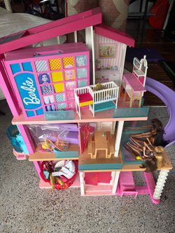 Barbie Multi-Story Dreamhouse Playset Bundle with Pool, Slide, Dolls & Accessories