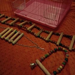 Pink Cage For Small Birds 