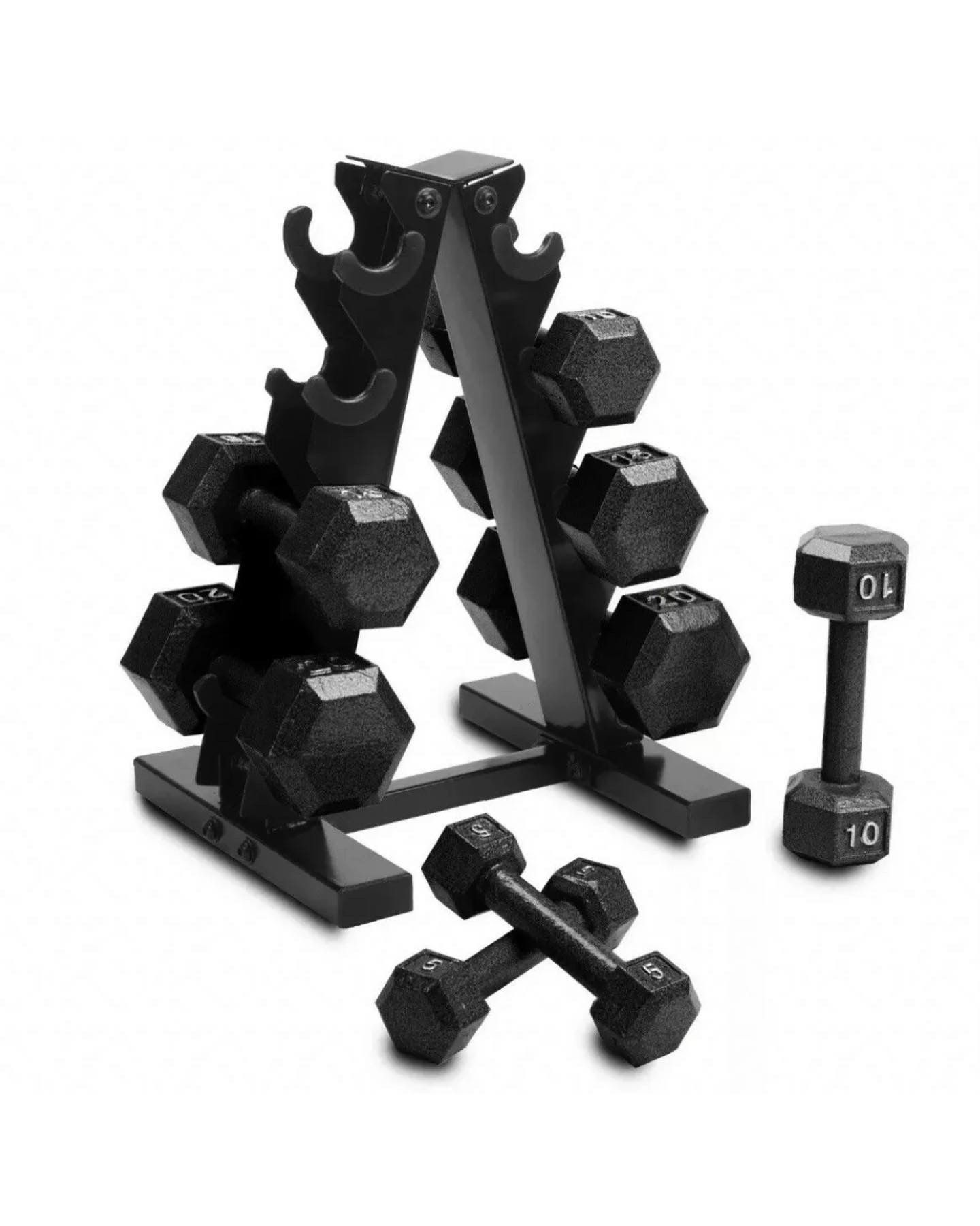 5 10 15 20.lbs Dumbbell Sets With Storage Rack 