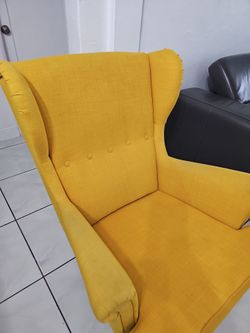 Ikea Yellow Wingback Accent Chair. Pre-owned