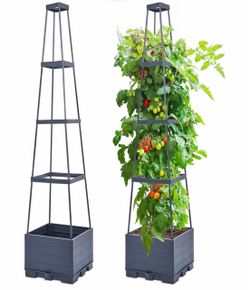 $25 each Raised Garden Bed with Tomato Planter Box Trellis, 56'' Tomato Cages for Garden, Tomato Planter Cage for Patio for Climbing Plants Vegetable 