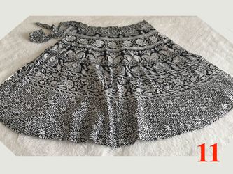 Wrap around(rapron) skirts below knee length