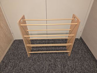 Modern Light Wood Multi-Tier Shoe & Media Organizer Rack – Clean Minimalist Design