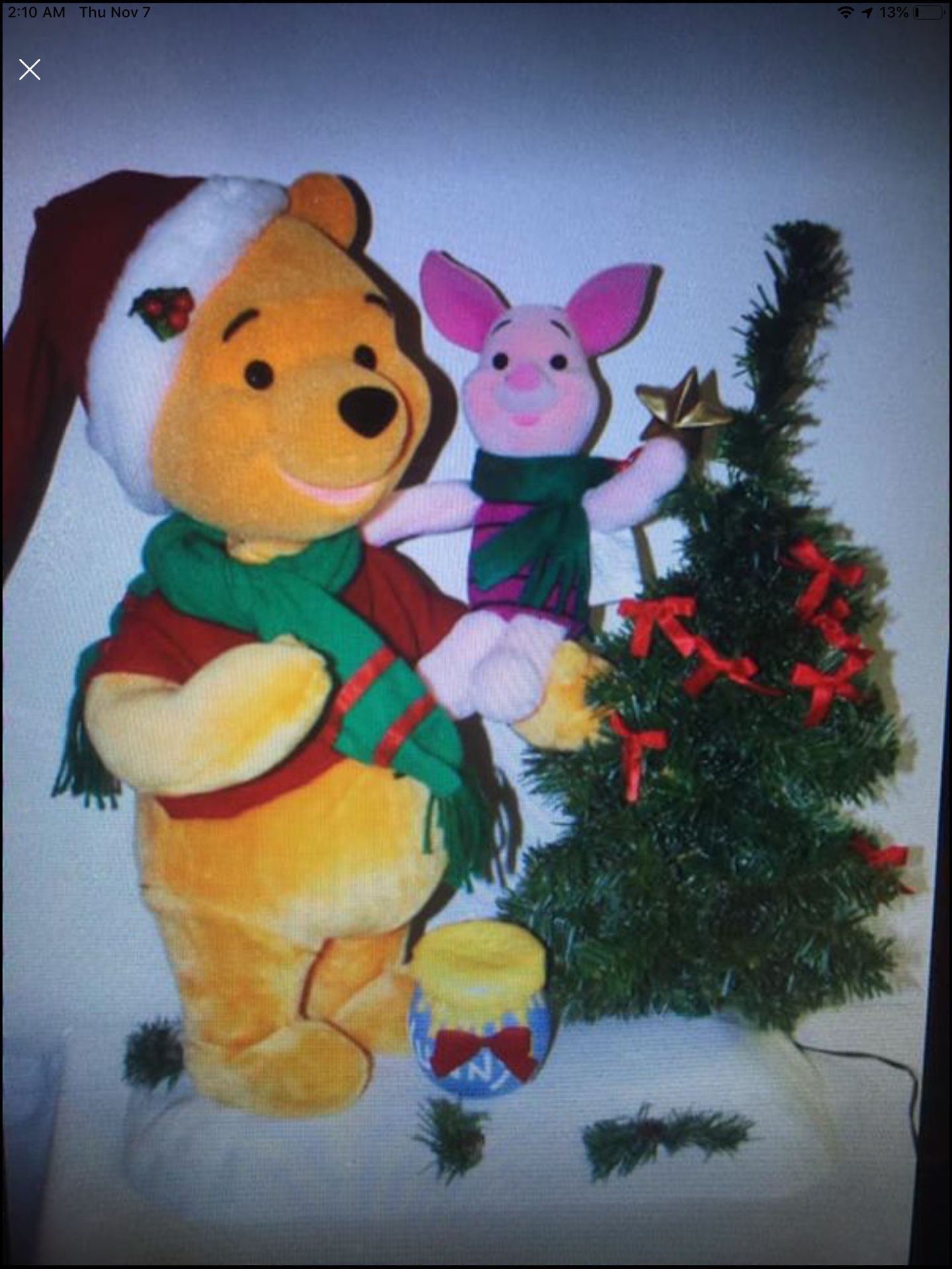 Disney Animated Musical Christmas Winnie The Pooh and Piglet - VERY RARE