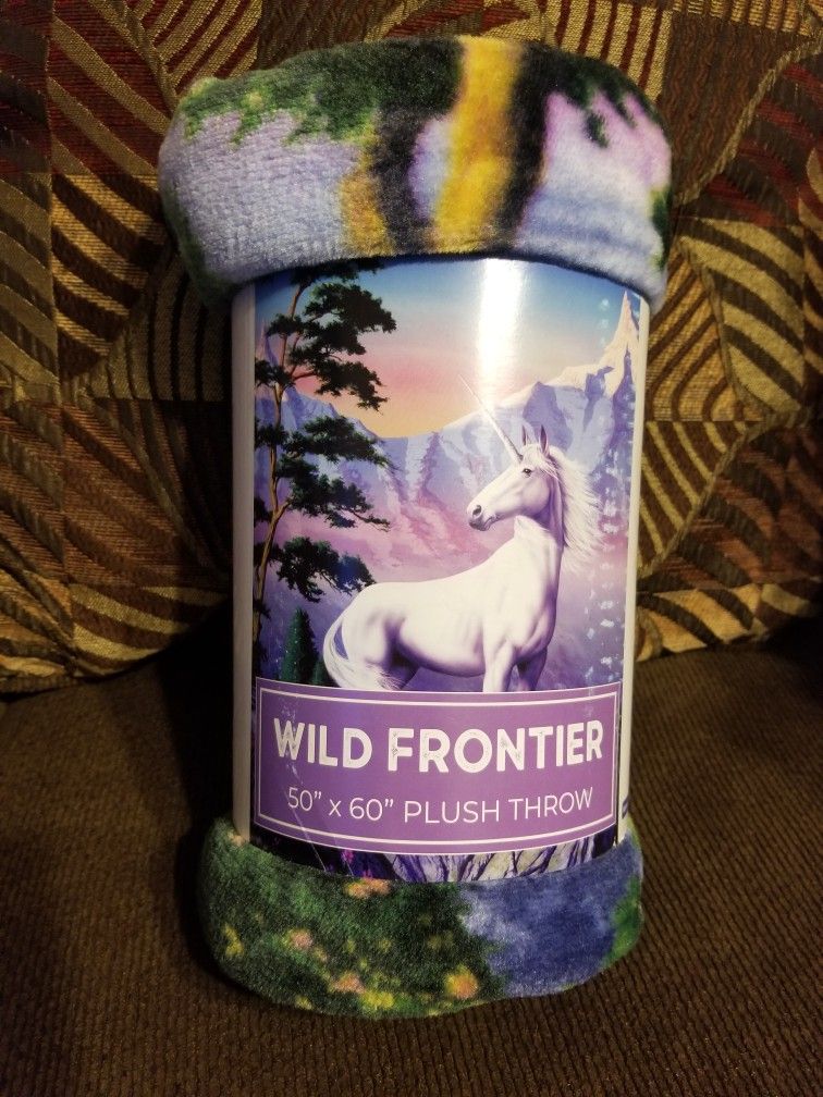 Wild Frontier Wilderness Unicorn 50"×60" Plush Throw Blanket