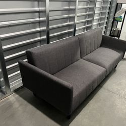 Long Grey Futon Couch