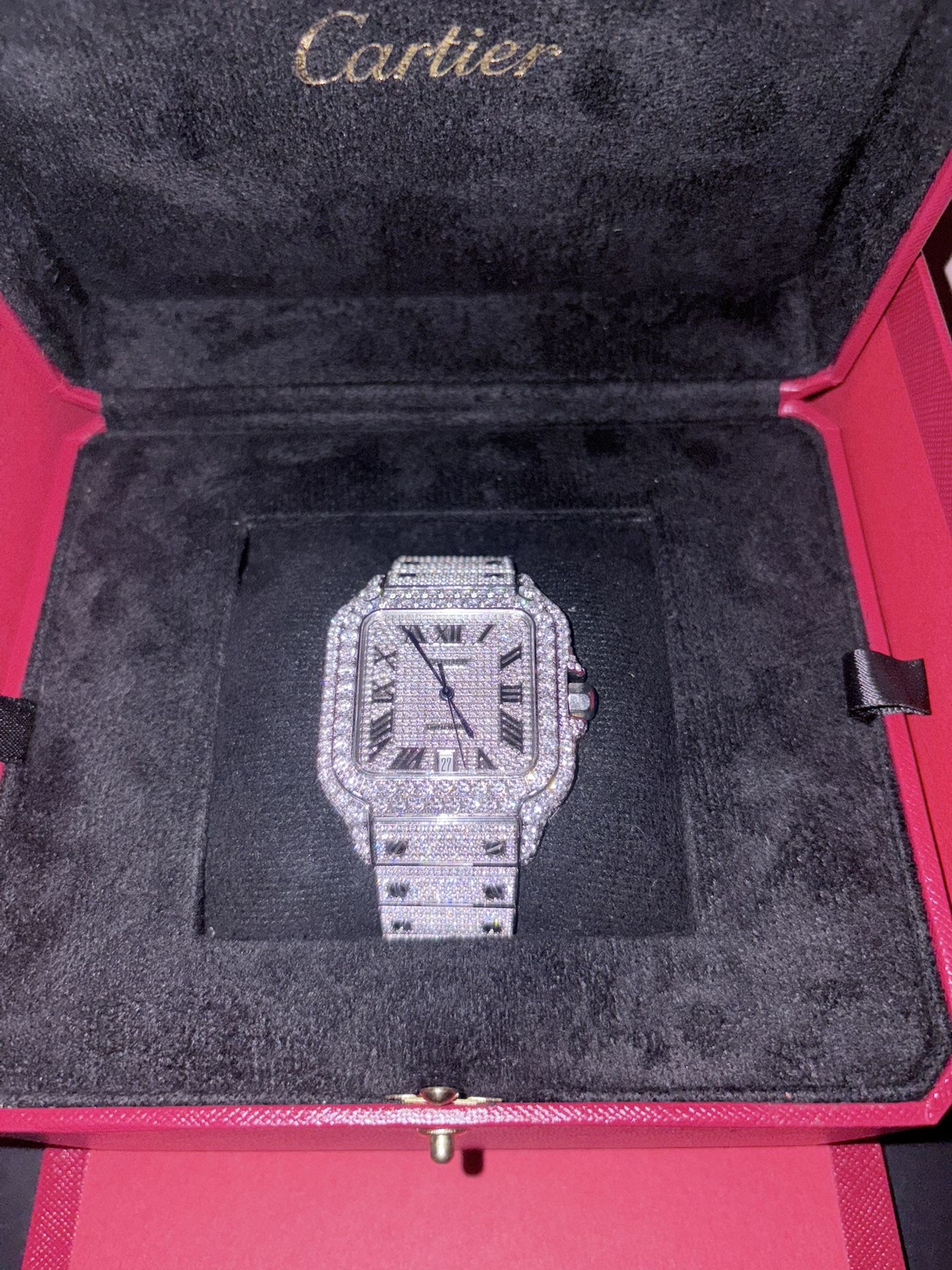 iced out cartier watch