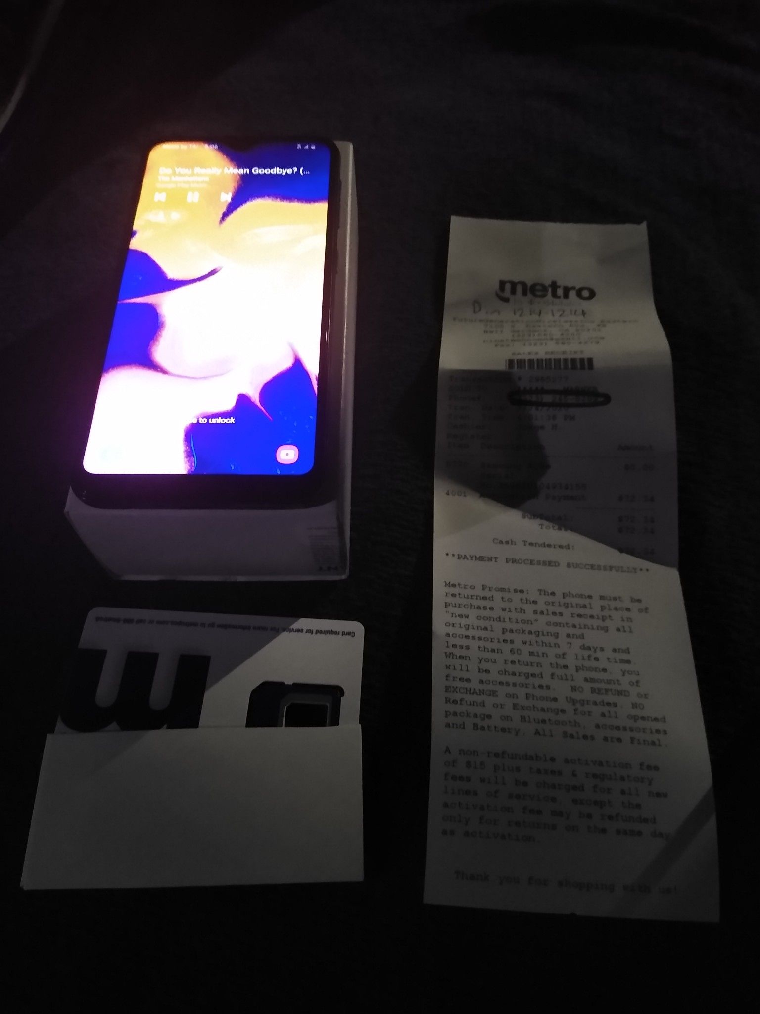 Samsung A10 w one month service activated 02/24/20