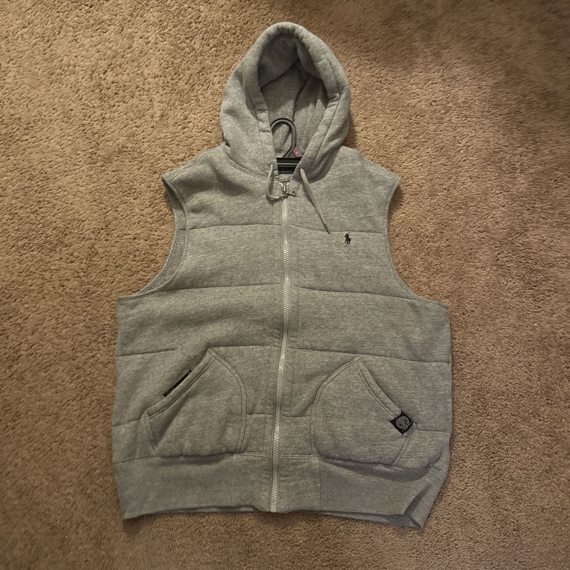 Grey Polo Hooded Vest