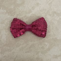Sparkling Pink Sequin Bow For Kids