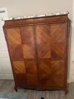 Vintage armoire with granite top