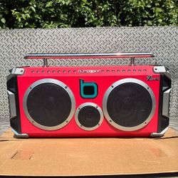 Bumpboxx Flare8 Retro Bluetooth Boombox Speaker Red 200W Portable Loud System