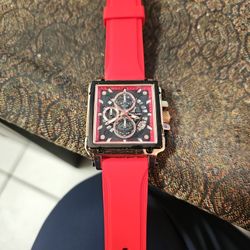 MEN'S DRESS DIGITAL/ANALOG WATCH BRAND NEW WITH RED BAND