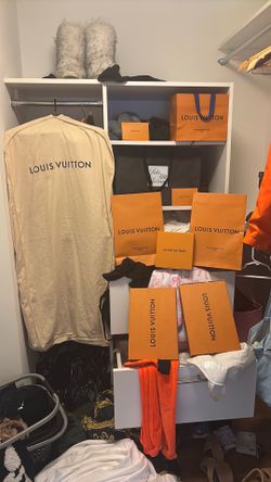 Lv shopping bags and boxes and cards and box wraps