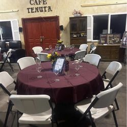 Burgundy Round Table Cl