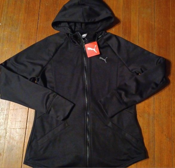 Women's Size Large Puma Hpodie New TagsJacket Coat Black