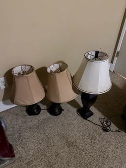 Set of 3 Table Lamps with Shades