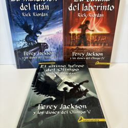 Lot of 3 Percy Jackson & the Olympians by Rick Riordan Spanish Edition Paperback