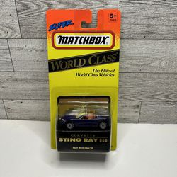 Vintage Matchbox Super World Class Purple ’1993 Corvette Sting Ray III / The Elite of World Class Vehicles • Die Cast Metal • Made in Thailand 