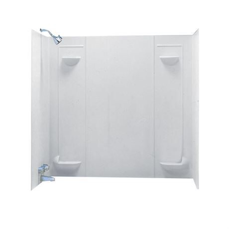 Pick Up Today! New Swan 30” x 60” x 57” 5-Piece Easy Up AdhesIve Alcove ,Tub Surround Wall in White (FIRM PRICE)