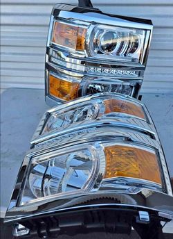 14-15 Chevrolet Silverado LED DRL Projector Headlights Luces Focos Micas Faros Faroles Headlamps Chevy
