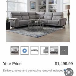 Light gray Sectional Couch.
