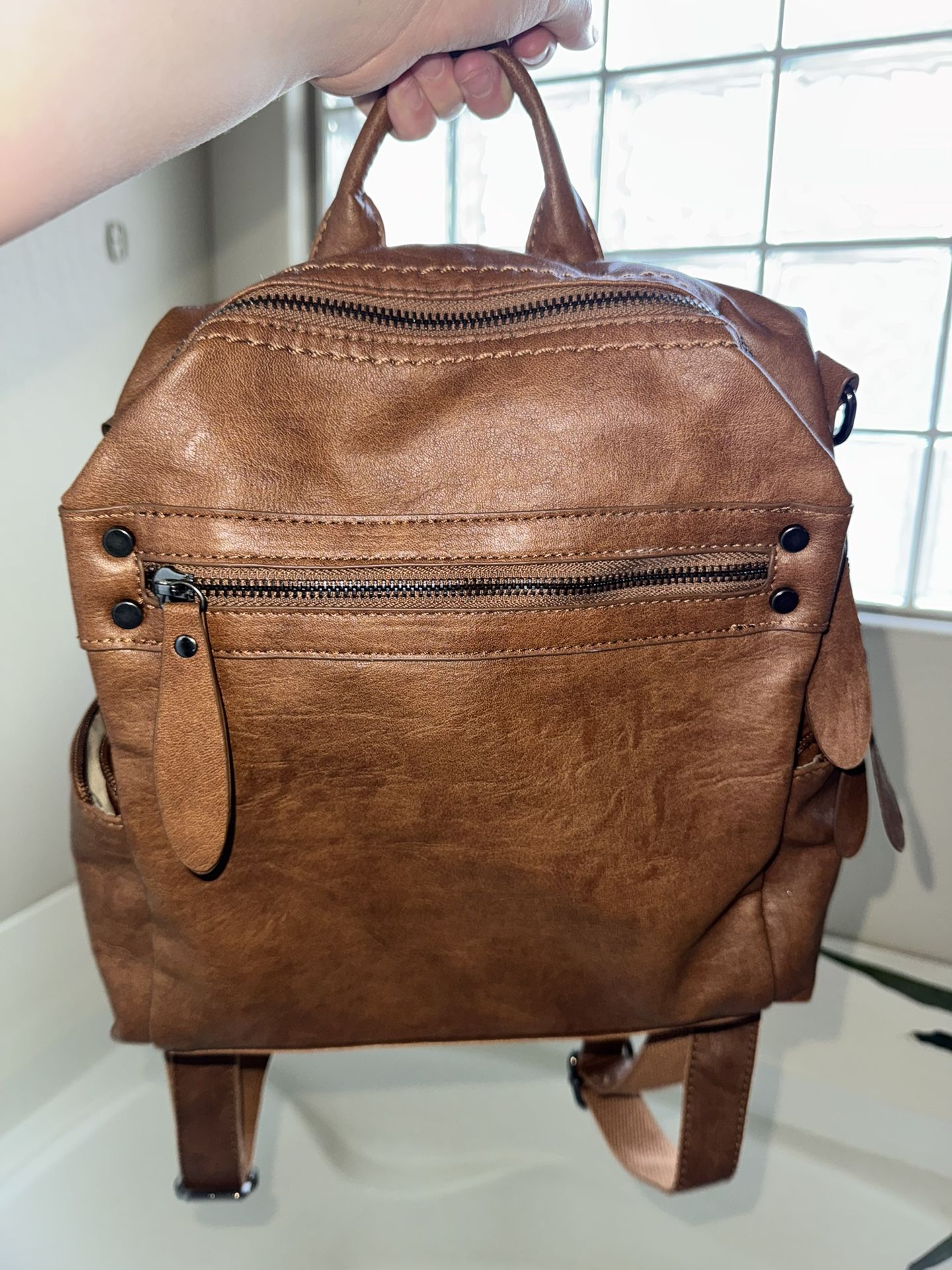Backpack Adjustable Straps Brown