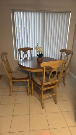 Hardwood table and chairs