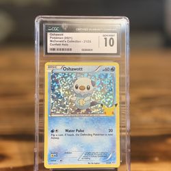 CGC 10 Oshawott 21/25 2021 McDonald's Collection Confetti Holo Pokemon Card