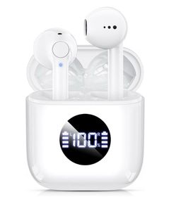 Wireless Earbuds, Bluetooth 5.3 Headphones with Charging Case, Lightweight in-Ear Stereo Earphones with Mic for Android/iOS Cellphone, Waterproof Cord