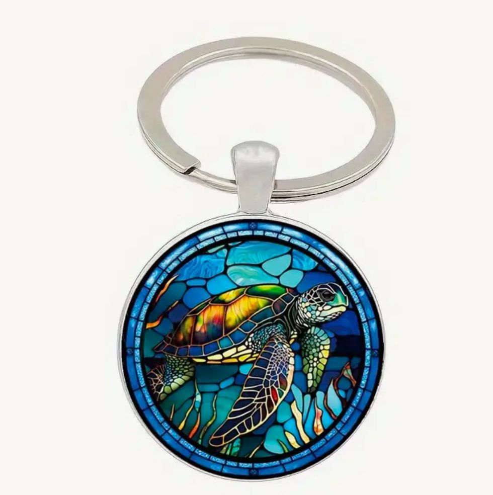 Brand New Cute Sea Turtle Oceanside Pendant Keychain