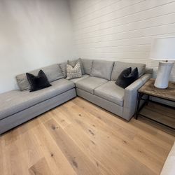 Crate and Barrel Sectional Sofa - Light Grey