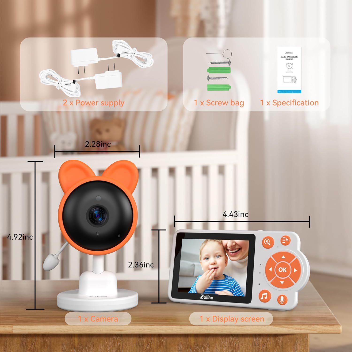 BRAND NEW Baby Monitor with Camera and Audio,2.8" Screen,No WiFi 