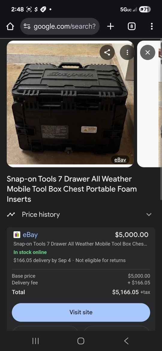 Snap On All Weather Tools Chest With Tools
