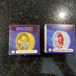 2024 Sonic 3 McDonalds Happy Meal Toy #7 Shadow Red Roller 3 Sonic Yellow Roller