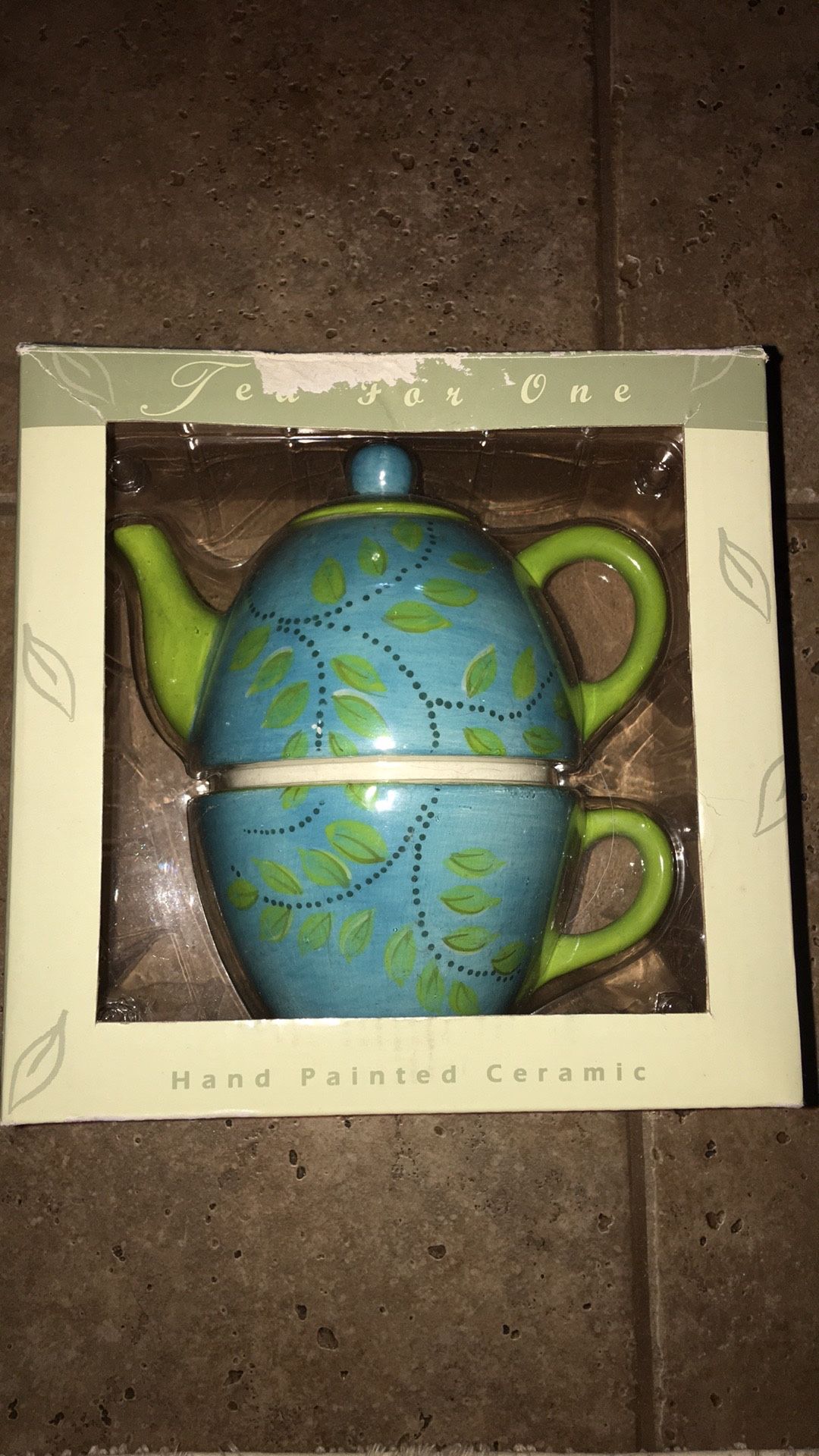 Tea for One Handpainted Ceramic Teapot Cup Set