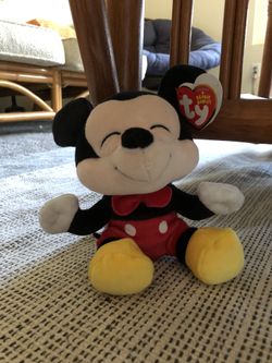 TY Beanie Babies Original Mickey Mouse Cute Smiling Doll/Plush Toy