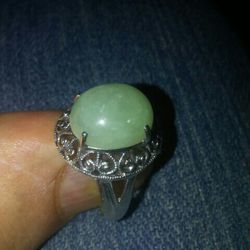 Jade Ring.sterling silver. Real Stone Real STERING silver.